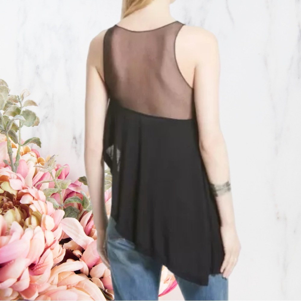 Free People Riley Chiffon Tank - Color Black - Size: Small - Picture 4 of 11